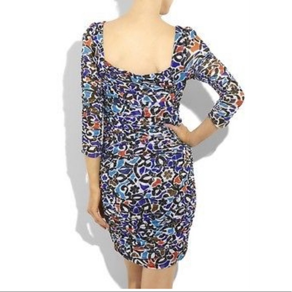 DVF Diane Von Furstenberg Ruched Floral Dress - Picture 3 of 8